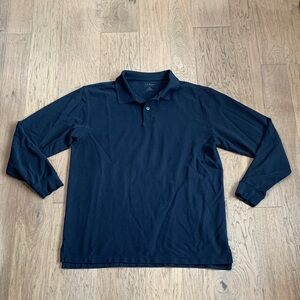 L.L Bean Men's Premium Double L Polo, Long-Sleeve Without Pocket Size Large